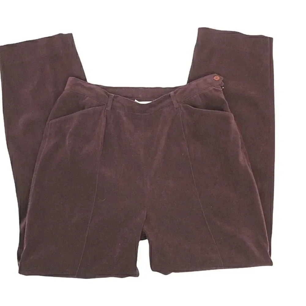 Doncaster luxury high waist straight leg velvet feel career pants size 8